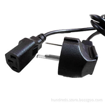 Power Cord, Three-pin Power Plug, Compliant with RoHS Directive